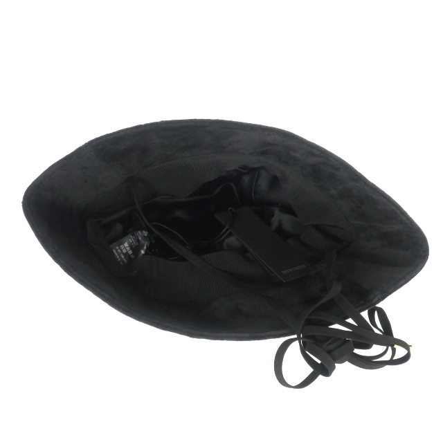 【中古】未使用品 エントワフェイン ENTWURFEIN Velonica hat ベロアハット 帽子 ONE ブラック 黒 EE04-222_4