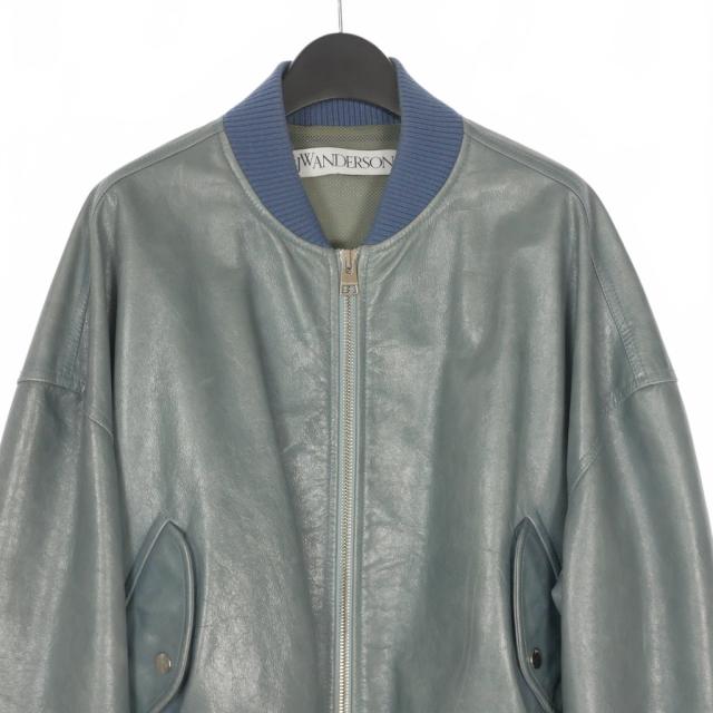 【中古】ジェイダブリューアンダーソン JWアンダーソン J.W.ANDERSON レザー ボンバージャケット ブルゾン クロップド