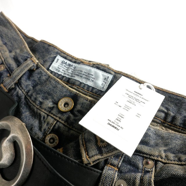【中古】未使用品 ダイリク DAIRIKU 25AW "D"Buckle Super wide Denim Pants バックル デニムパンツ ジーンズ 29(M)
