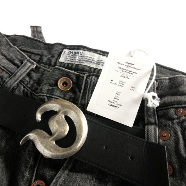 【中古】未使用品 ダイリク DAIRIKU 25AW "D"Buckle Super wide Denim Pants バックル デニムパンツ ジーンズ 29(M)