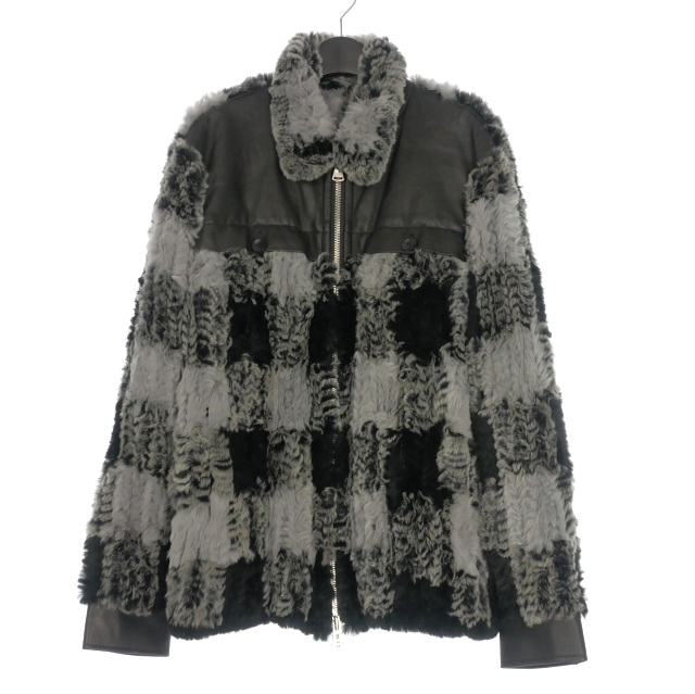 【中古】イサムカタヤマバックラッシュ ISAMU KATAYAMA BACKLASH ラビットファー×ラムレザー コンビブルゾン