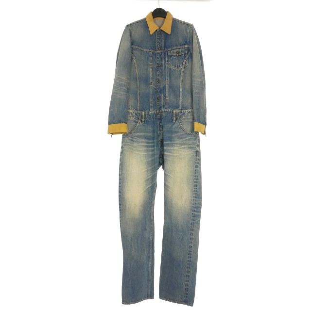 【中古】イサムカタヤマバックラッシュ ISAMU KATAYAMA BACKLASH THE LINE デニム  オールインワン つなぎ 長袖