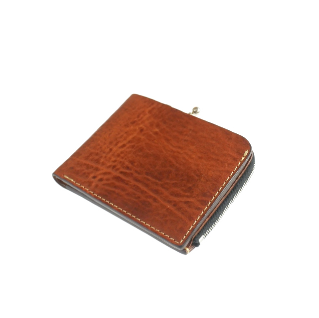 【中古】イサムカタヤマバックラッシュ ISAMU KATAYAMA BACKLASH イタリアンダブルショルダー二つ折り財布 ダークブラウン