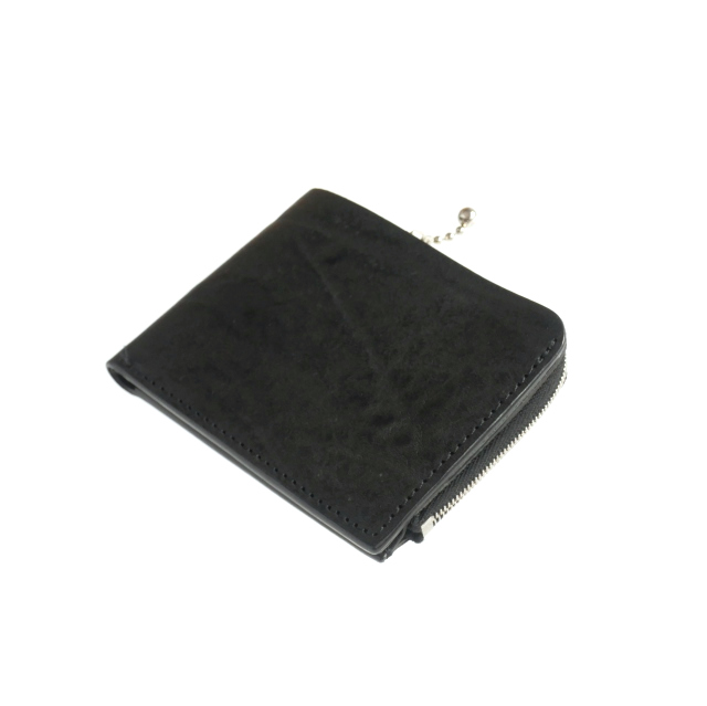 【中古】イサムカタヤマバックラッシュ ISAMU KATAYAMA BACKLASH レザー コンパクトウォレット 二つ折り財布 ブラック