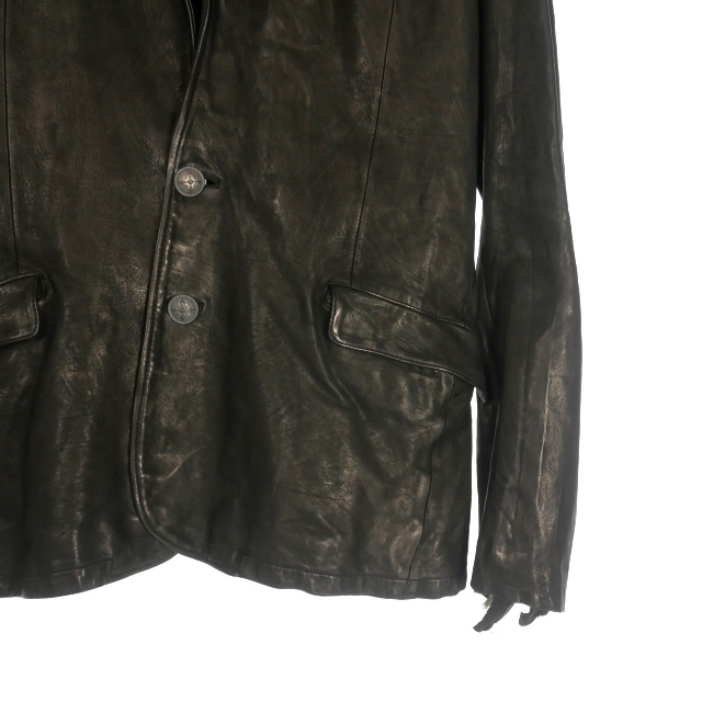 【中古】イサムカタヤマバックラッシュ ISAMU KATAYAMA BACKLASH THE LINE GUIDIカーフ レザーテーラードジャケット ブラック_3