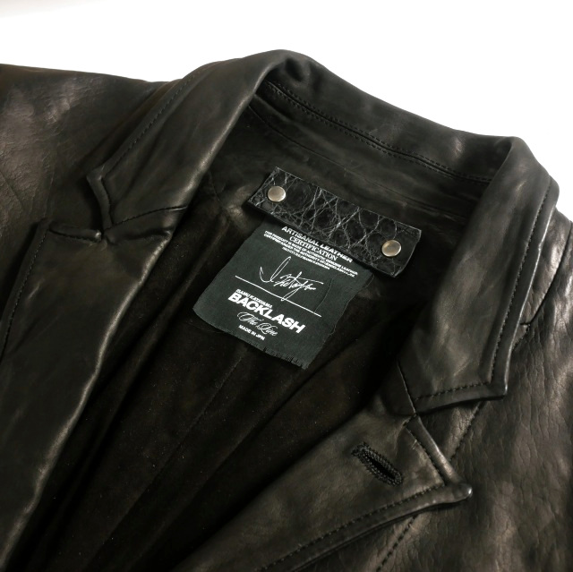 【中古】イサムカタヤマバックラッシュ ISAMU KATAYAMA BACKLASH THE LINE GUIDIカーフ レザーテーラードジャケット ブラック_8