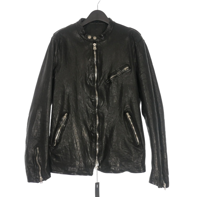 【中古】イサムカタヤマバックラッシュ ジャパンショルダー 製品染め シングルライダースジャケット ブルゾン 長袖 XL