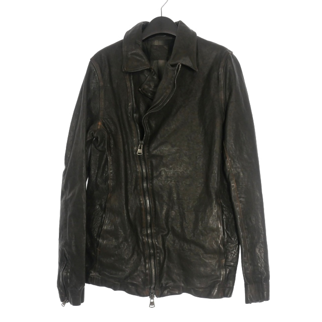 【中古】イサムカタヤマバックラッシュ イタリーバッファロー MARYAM ダブルライダースジャケット レザーブルゾン M
