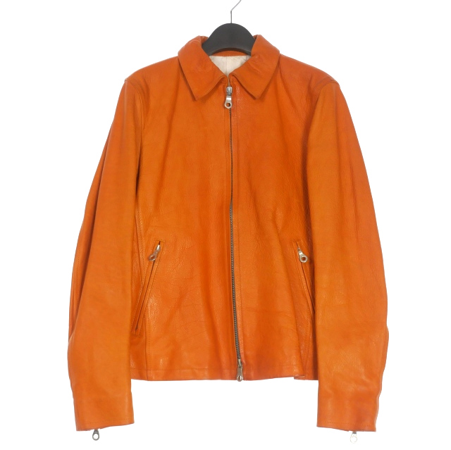 【中古】イサムカタヤマバックラッシュ ISAMU KATAYAMA BACKLASH GUIDIバイソン 襟付き レザーライダース ジャケット