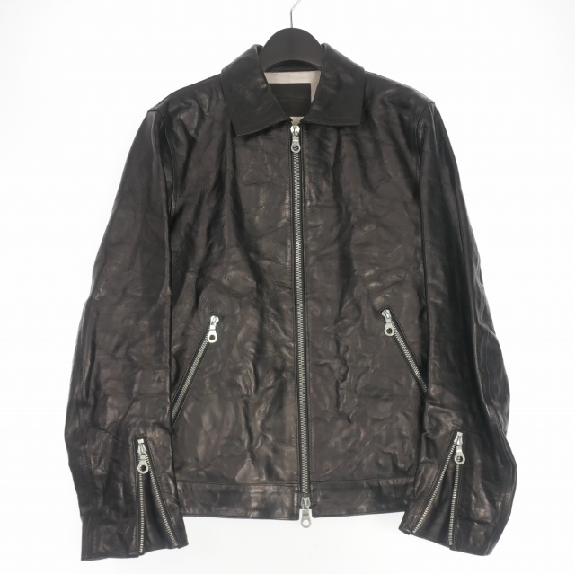 【中古】イサムカタヤマバックラッシュ ISAMU KATAYAMA BACKLASH イタリーショルダー レザージャケット M ブラック