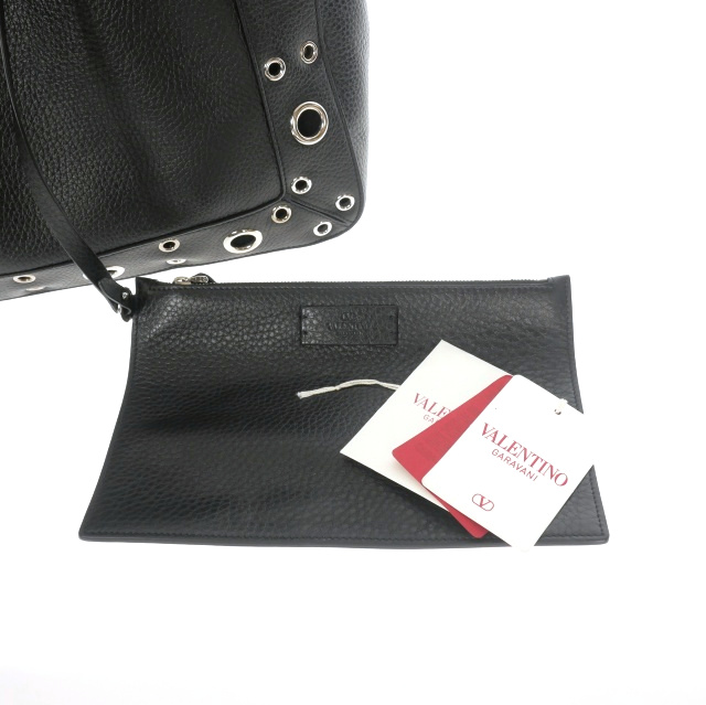 【中古】ヴァレンティノ ガラヴァーニ VALENTINO GARAVANI NELLCOTE ネルコート レザートートバッグ 鞄 ブラック 黒_8