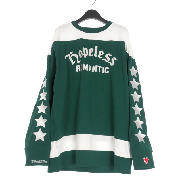 【中古】未使用品 Mitchell＆Ness×EMOTIONALLY UNAVAILABLE 25AW EU HOCKEY JERSEY ゲームシャツ M 緑