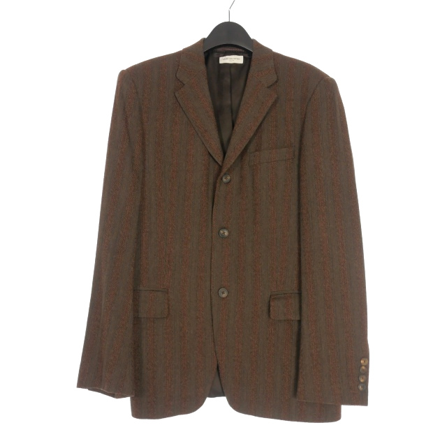 【中古】ドリスヴァンノッテン DRIES VAN NOTEN ライカ期 ストライプ テーラードジャケット ブレザー 48 ブラウン 茶