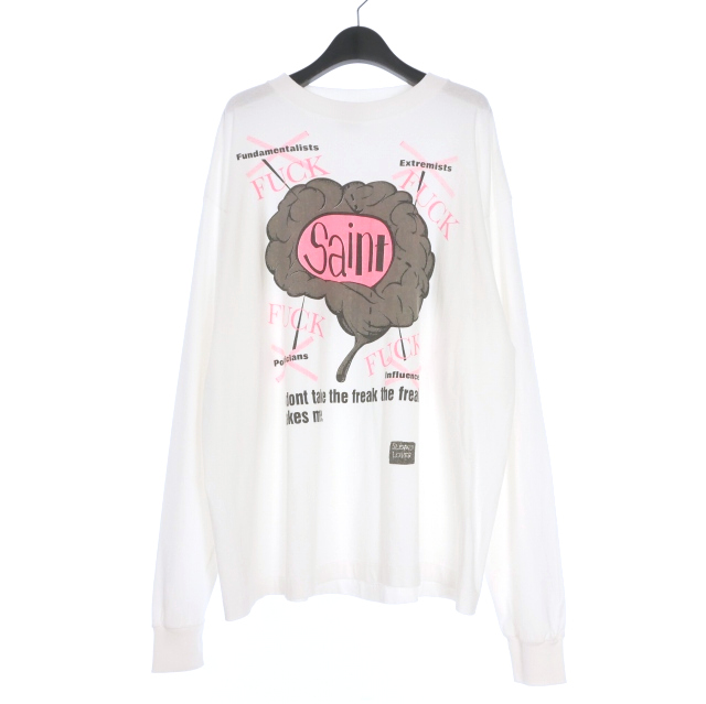 【中古】セントマイケル SAINTMICHAEL 25SS LS TEE BRAIN ロングスリーブTシャツ カットソー 長袖 XL ホワイト