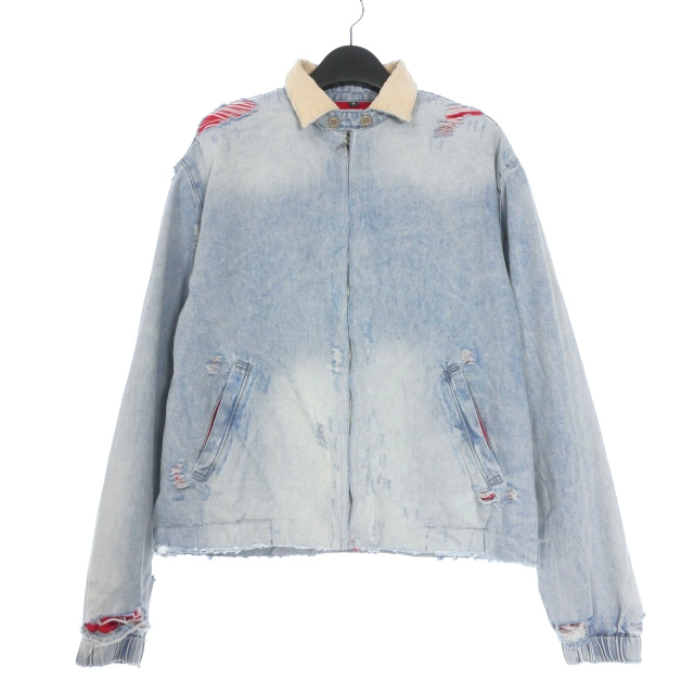 【中古】未使用品 バスケットケース Basketcase Distressed Padded Denim Jacket  デニムジャケット ブルゾン S