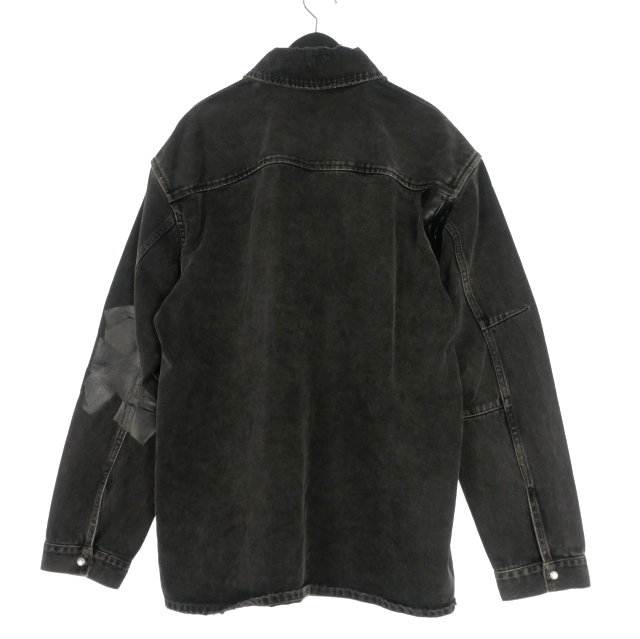 【中古】未使用品 マーティンローズ Martine Rose Denim Overshirt デニム オーバーサイズシャツ 長袖 S ブラック 黒 MRSS24-224_1