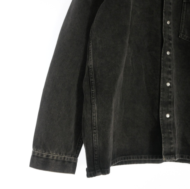 【中古】未使用品 マーティンローズ Martine Rose Denim Overshirt デニム オーバーサイズシャツ 長袖 S ブラック 黒 MRSS24-224_4