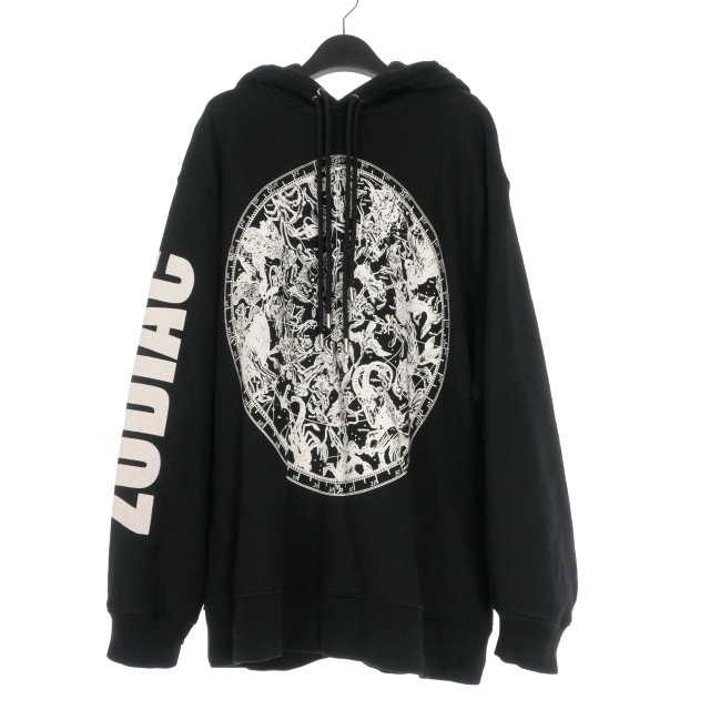 【中古】ドリスヴァンノッテン DRIES VAN NOTEN 21AW HAMBLE 星座 ギャザーフード オーバーサイズフーディ M ブラック