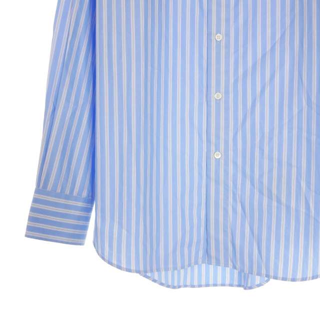 【中古】ブルーマーブル Bluemarble Rhinestone Stardust Striped Poplin Shirt ラインストーン ストライプロングシャツ M ブルー_4