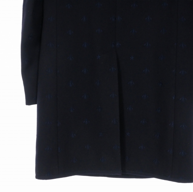【中古】未使用品 グッチ GUCCI BEE刺繍 オーバーコート チェスターコート ジャケット 46 ネイビー 紺 国内正規_4