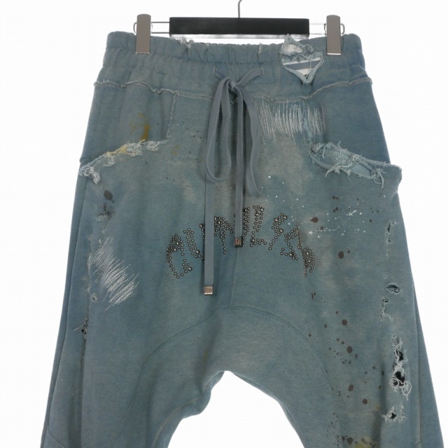 【中古】カタリスト CVTVLIST スタッズロゴ ダメージ加工 スウェット サルエルパンツ 1 ブルー 青 2401030401 メンズ_2