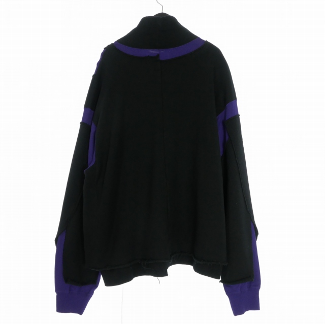 【中古】未使用品 ファセッタズム FACETASM LAYERD DECONSTRUCTED SWEAT ハイネックスウエット トレーナー 4 ブラック MKS-SW-M01 メンズ_1