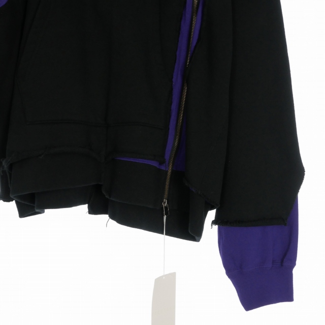 【中古】未使用品 ファセッタズム FACETASM LAYERD DECONSTRUCTED SWEAT ハイネックスウエット トレーナー 4 ブラック MKS-SW-M01 メンズ_3