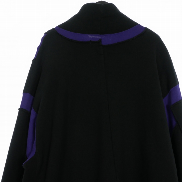 【中古】未使用品 ファセッタズム FACETASM LAYERD DECONSTRUCTED SWEAT ハイネックスウエット トレーナー 4 ブラック MKS-SW-M01 メンズ_4