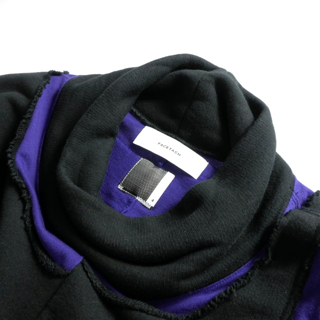 【中古】未使用品 ファセッタズム FACETASM LAYERD DECONSTRUCTED SWEAT ハイネックスウエット トレーナー 4 ブラック MKS-SW-M01 メンズ_6