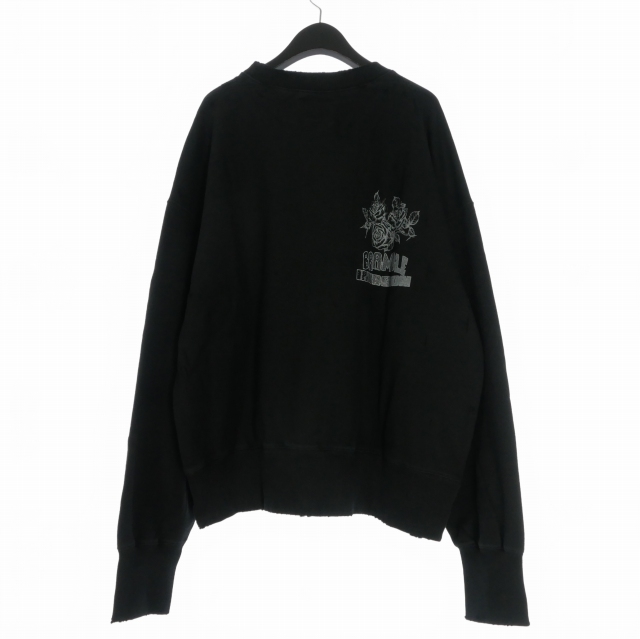 【中古】未使用品 ミシェル 71 MICHAEL 24AW ダメージ加工 オーバーサイズスウェットシャツ トレーナー 長袖 2(M) ブラック_1