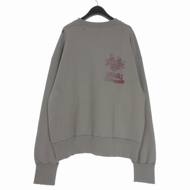 【中古】未使用品 ミシェル 71 MICHAEL 24AW ダメージ加工 オーバーサイズスウェットシャツ トレーナー 長袖 2(M) グレー_1