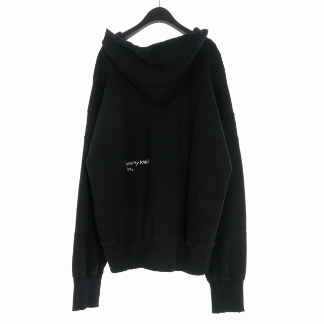 【中古】未使用品 ミシェル 71 MICHAEL 24AW ダメージ加工 オーバーサイズフーディ パーカー 長袖 2(M) ブラック 黒 MC243C045_1