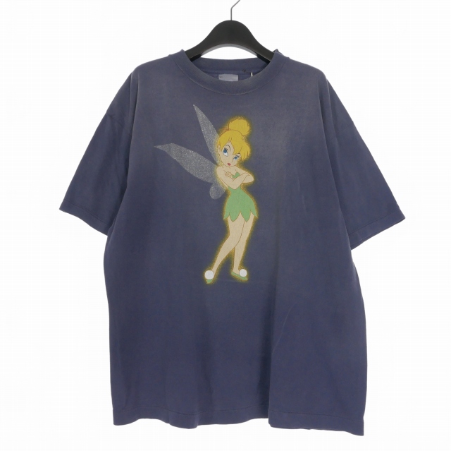 【中古】未使用品 セントマイケル SAINTMICHAEL × Disney 26SS TINKER BELL DSN_SS TEE Tシャツ カットソー 半袖 XL ネイビー