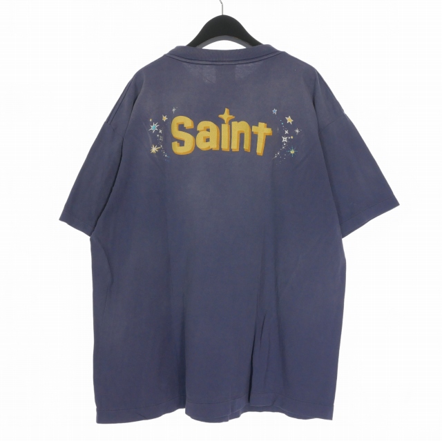 【中古】未使用品 セントマイケル SAINTMICHAEL × Disney 26SS TINKER BELL DSN_SS TEE Tシャツ カットソー 半袖 XL ネイビー_1
