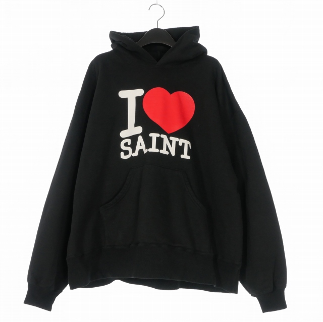 【中古】未使用品 セントマイケル SAINTMICHAEL 26SS HOODIE I LOVE SAINT ロゴプリントパーカー トレーナー XL SM-MK8-0000-057 メンズ