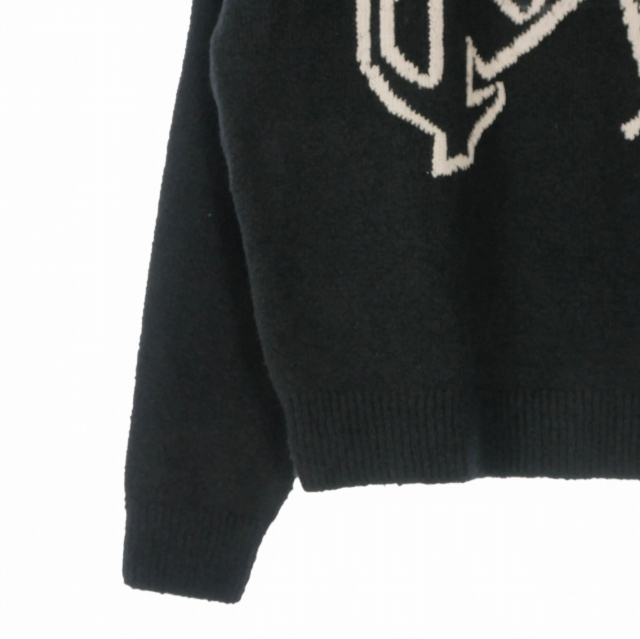 【中古】未使用品 パームエンジェルス PALM ANGELS 24AW Black Monogram Sweater モノグラムセーター ニット 長袖 M ブラック_3