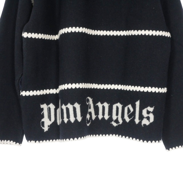 【中古】未使用品 パームエンジェルス PALM ANGELS 23AW Monogram Striped Sweater M ネイビー PMHE048E23KNI0014603 国内正規 メンズ_4