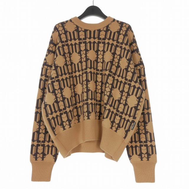 【中古】未使用品 パームエンジェルス PALM ANGELS 23AW ALLOVER MONOGRAM JQRD SWEA S ベージュ PMHE053E23KNI0016160 国内正規 メンズ
