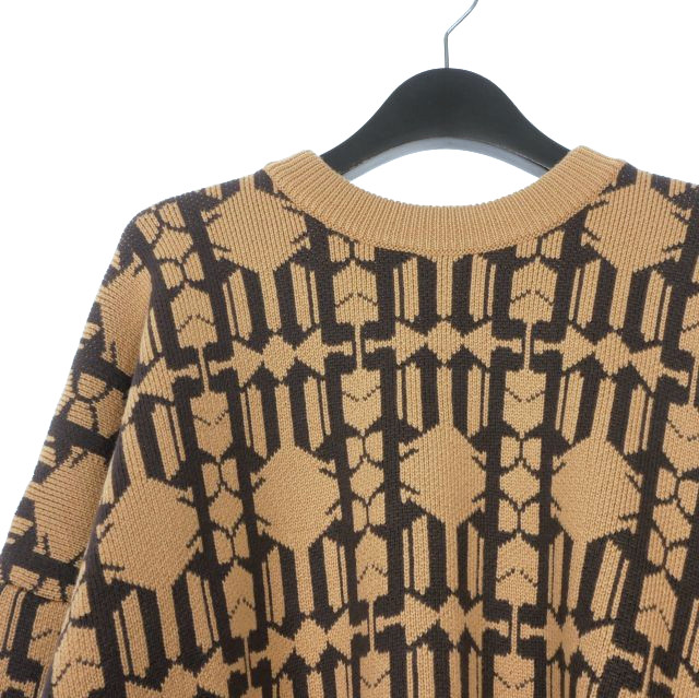 【中古】未使用品 パームエンジェルス PALM ANGELS 23AW ALLOVER MONOGRAM JQRD SWEA S ベージュ PMHE053E23KNI0016160 国内正規 メンズ_2