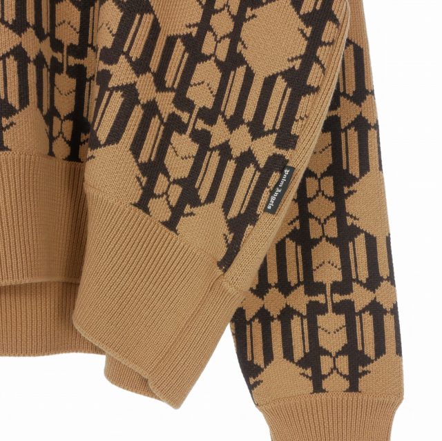 【中古】未使用品 パームエンジェルス PALM ANGELS 23AW ALLOVER MONOGRAM JQRD SWEA S ベージュ PMHE053E23KNI0016160 国内正規 メンズ_3