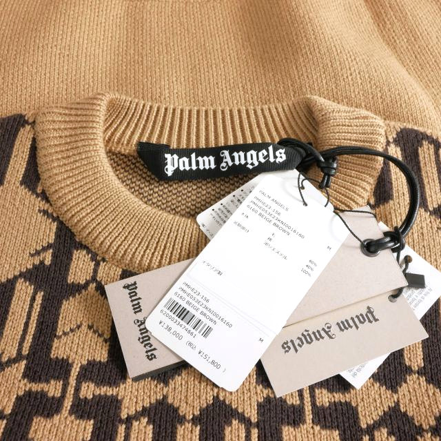 【中古】未使用品 パームエンジェルス PALM ANGELS 23AW ALLOVER MONOGRAM JQRD SWEA M ベージュ PMHE053E23KNI0016160 国内正規 メンズ_5