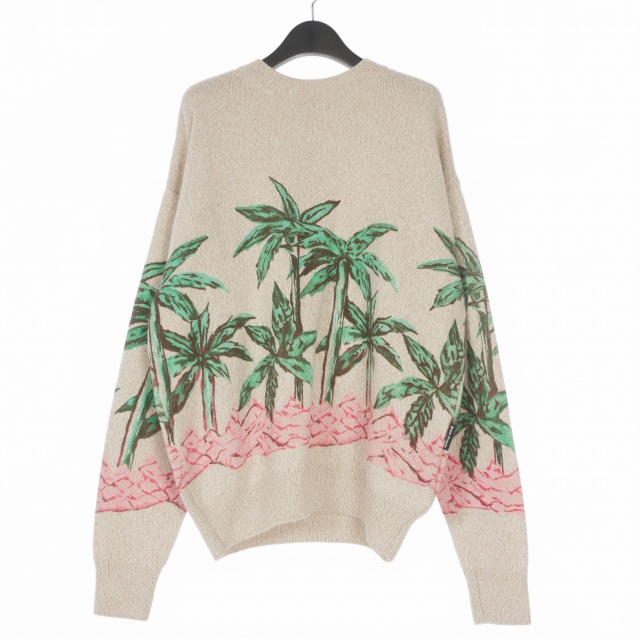 【中古】未使用品 パームエンジェルス PALM ANGELS 23AW PALMS ROW PRINTED SWEATER S PMHE054E23KNI0050455 国内正規 メンズ