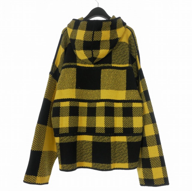 【中古】未使用品 パームエンジェルス PALM ANGELS 24AW PA MONOGRAM TRATAN KNIT HO OCHER ニットフーディ セーター L イエロー_1