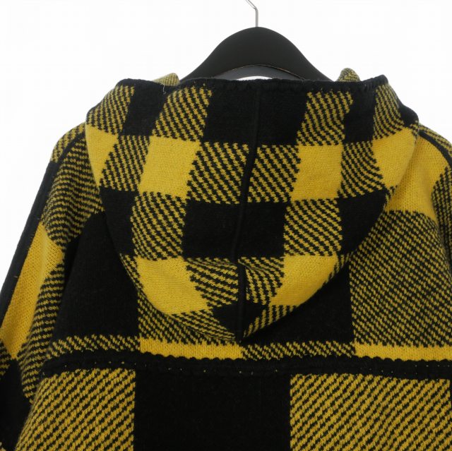 【中古】未使用品 パームエンジェルス PALM ANGELS 24AW PA MONOGRAM TRATAN KNIT HO OCHER ニットフーディ セーター L イエロー_4