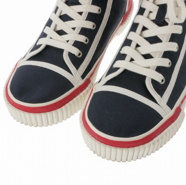 【中古】クリスチャンルブタン Christian louboutin Pedro Flat MARINE ハイカット キャンバススニーカー 靴 42 ネイビー/レッド メンズ_3
