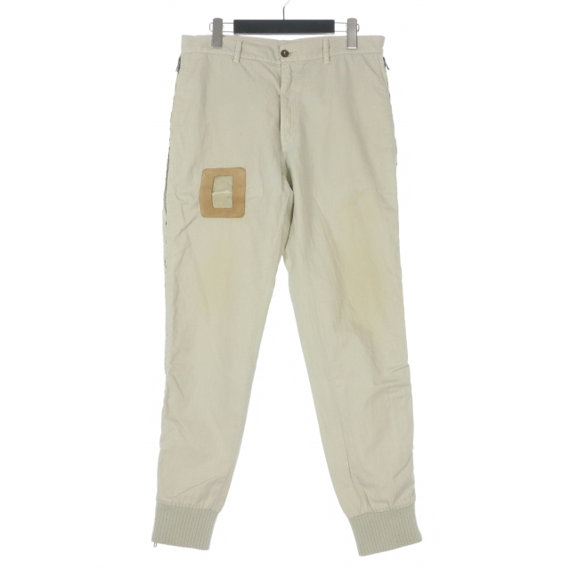 【中古】マルタンマルジェラ 10 Martin Margiela 10 12SS サイドジップリブパンツ 46 オフホワイト S30KA0264