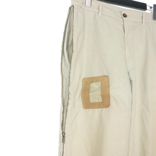 【中古】マルタンマルジェラ 10 Martin Margiela 10 12SS サイドジップリブパンツ 46 オフホワイト S30KA0264_3