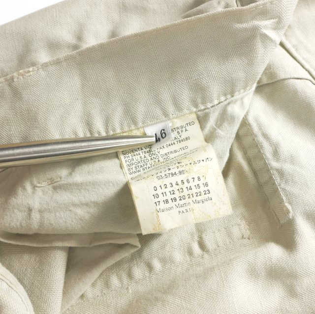 【中古】マルタンマルジェラ 10 Martin Margiela 10 12SS サイドジップリブパンツ 46 オフホワイト S30KA0264_8