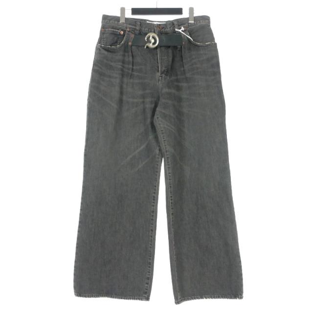 【中古】未使用品 ダイリク DAIRIKU 24AW "D" バックル ワイドパンツ デニム 31(L) ブラック 黒 25AW D14 メンズ