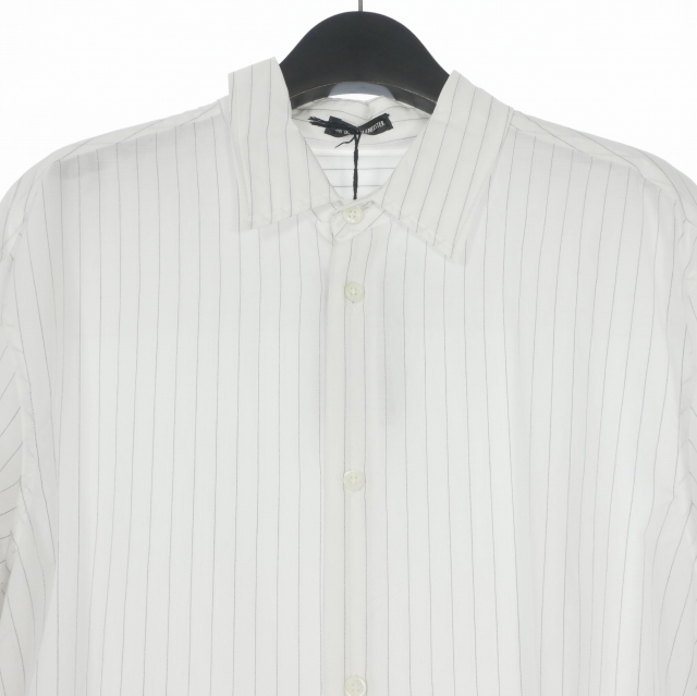 【中古】未使用品 アンドゥムルメステール ANN DEMEULEMEESTER 24AW BENARD STANDARD SHIRTストライプシャツ 長袖 48_2